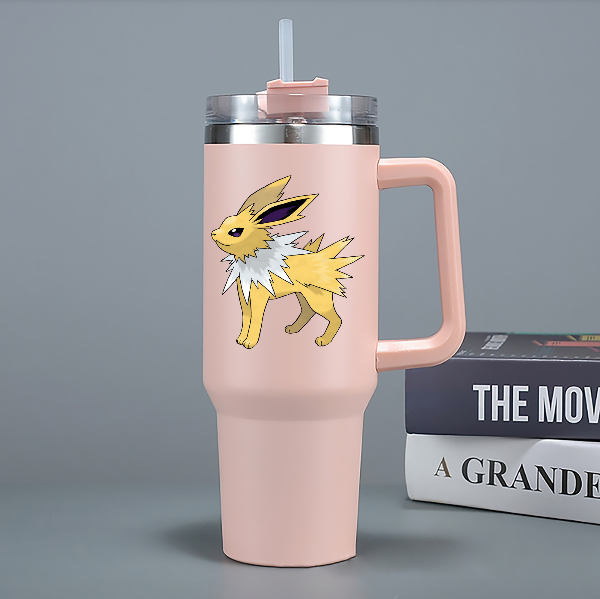 （画像用） ポケットモンスター Pokémon 1200mL車用タンブラー - クリスタルステッカー（プラスチックストロー付き）